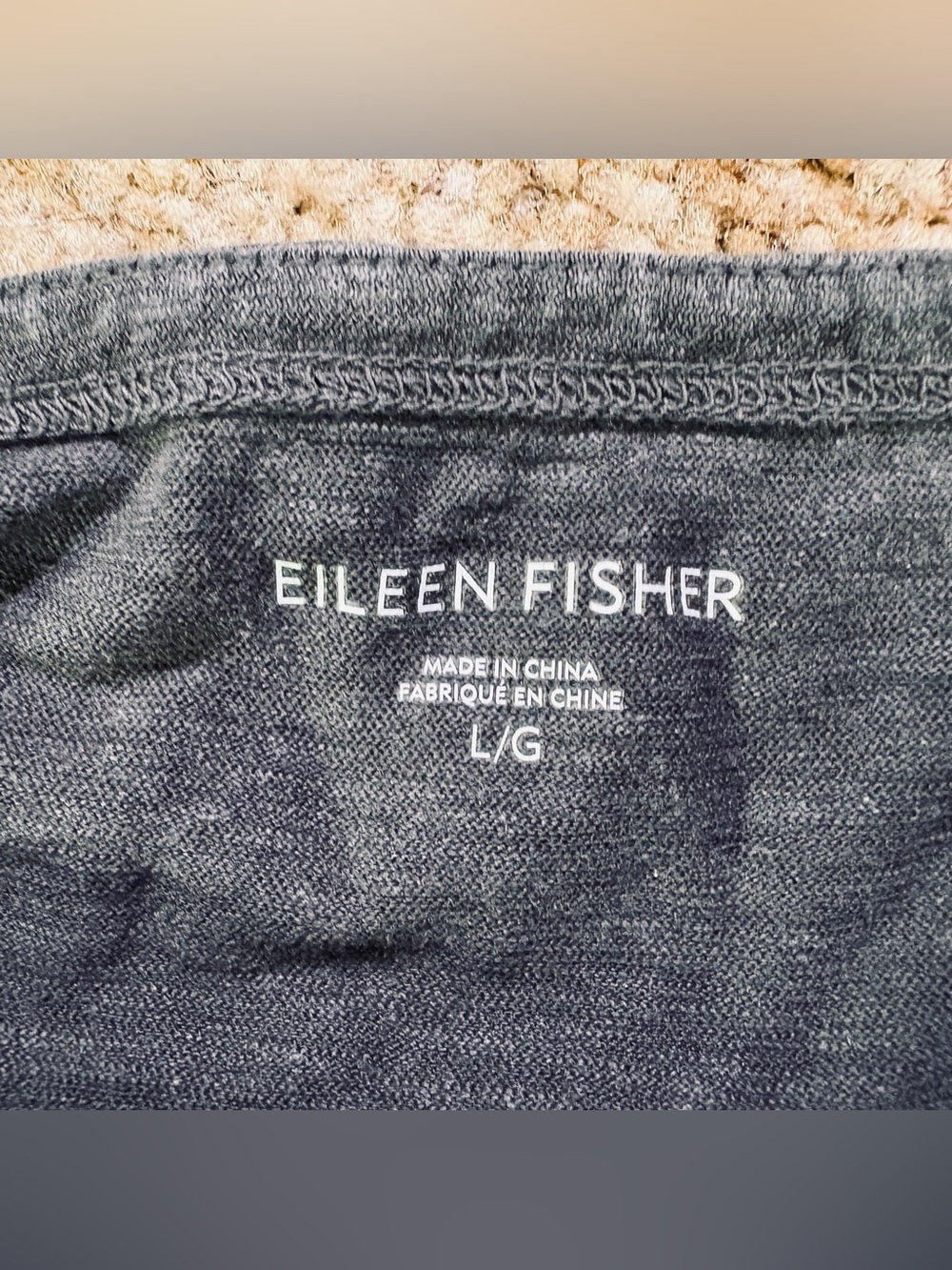 Eileen Fisher Organic Cotton Hemp Sleeveless Tank Top Dark Charcoal Gray Large